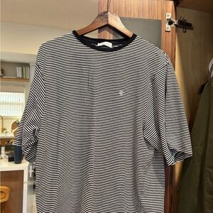 Anine Bing Black and White Striped Tee